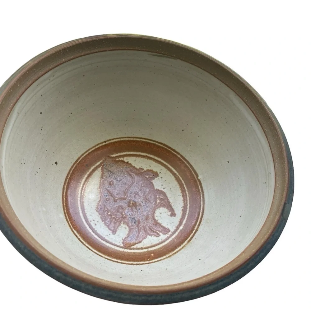 Glazed Stoneware Ceramic Pot with fish detail lid